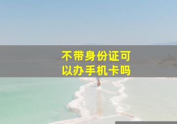 不带身份证可以办手机卡吗