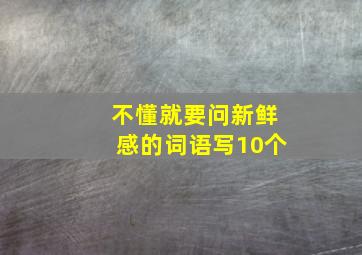 不懂就要问新鲜感的词语写10个