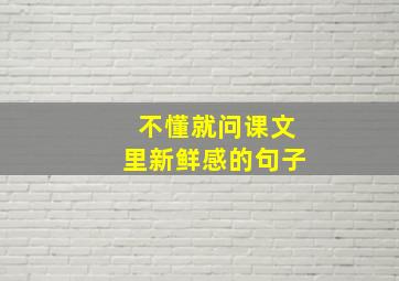 不懂就问课文里新鲜感的句子