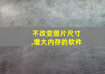 不改变图片尺寸,增大内存的软件