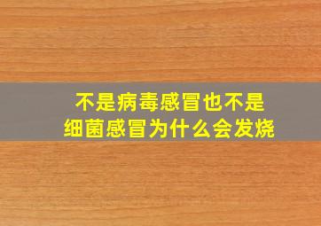 不是病毒感冒也不是细菌感冒为什么会发烧