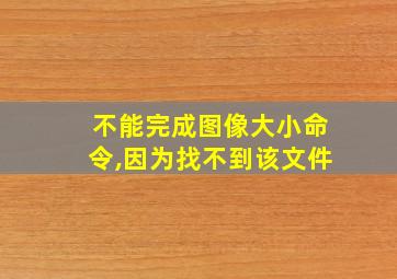 不能完成图像大小命令,因为找不到该文件