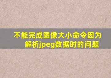 不能完成图像大小命令因为解析jpeg数据时的问题