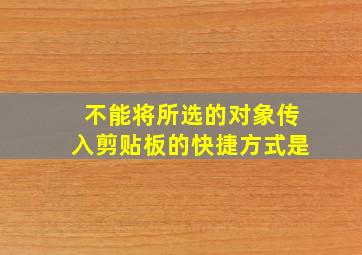 不能将所选的对象传入剪贴板的快捷方式是