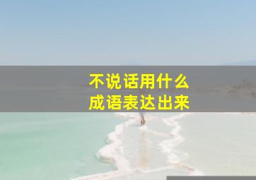 不说话用什么成语表达出来