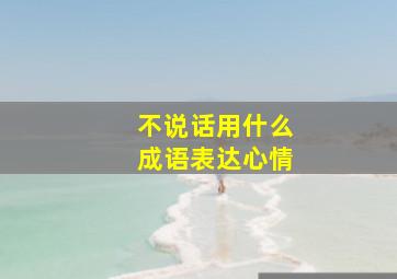 不说话用什么成语表达心情