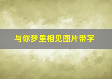 与你梦里相见图片带字