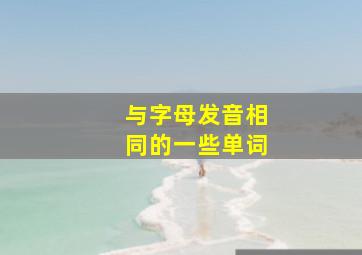 与字母发音相同的一些单词