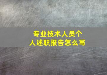 专业技术人员个人述职报告怎么写