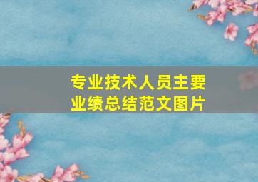 专业技术人员主要业绩总结范文图片