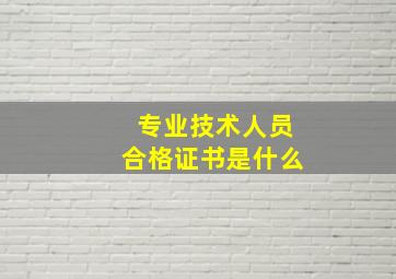 专业技术人员合格证书是什么