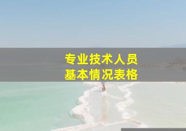 专业技术人员基本情况表格