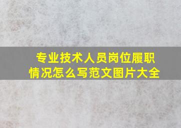 专业技术人员岗位履职情况怎么写范文图片大全