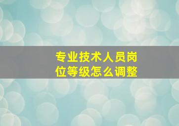 专业技术人员岗位等级怎么调整