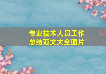 专业技术人员工作总结范文大全图片