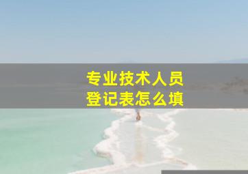 专业技术人员登记表怎么填