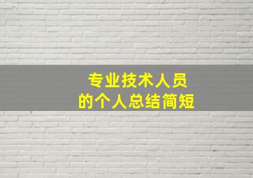 专业技术人员的个人总结简短