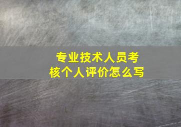 专业技术人员考核个人评价怎么写