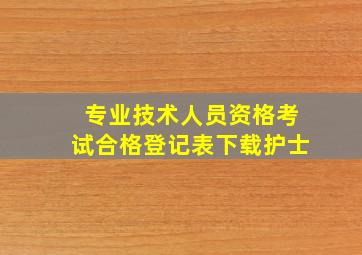 专业技术人员资格考试合格登记表下载护士