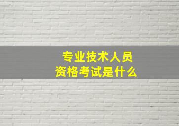 专业技术人员资格考试是什么