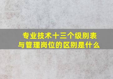 专业技术十三个级别表与管理岗位的区别是什么