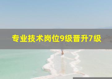 专业技术岗位9级晋升7级