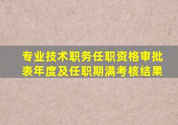 专业技术职务任职资格审批表年度及任职期满考核结果