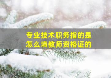 专业技术职务指的是怎么填教师资格证的