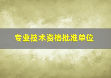 专业技术资格批准单位