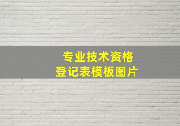 专业技术资格登记表模板图片