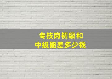 专技岗初级和中级能差多少钱