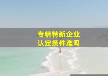 专精特新企业认定条件难吗