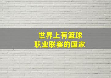 世界上有篮球职业联赛的国家