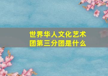 世界华人文化艺术团第三分团是什么