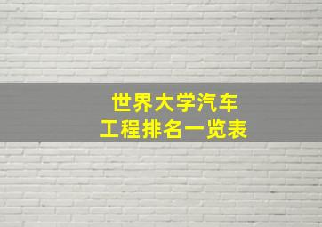 世界大学汽车工程排名一览表