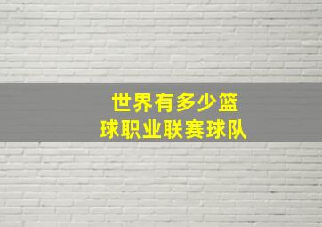 世界有多少篮球职业联赛球队