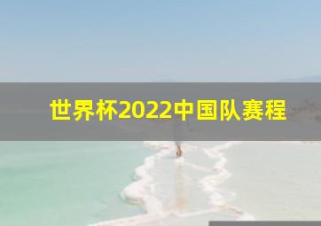 世界杯2022中国队赛程