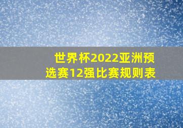 世界杯2022亚洲预选赛12强比赛规则表