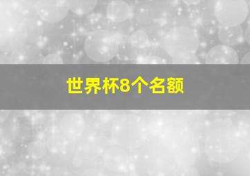 世界杯8个名额