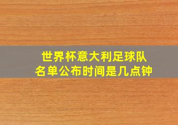 世界杯意大利足球队名单公布时间是几点钟