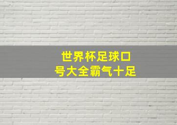 世界杯足球口号大全霸气十足