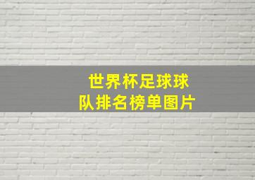 世界杯足球球队排名榜单图片