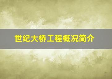 世纪大桥工程概况简介