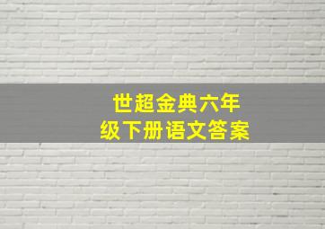 世超金典六年级下册语文答案