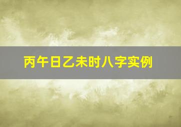 丙午日乙未时八字实例