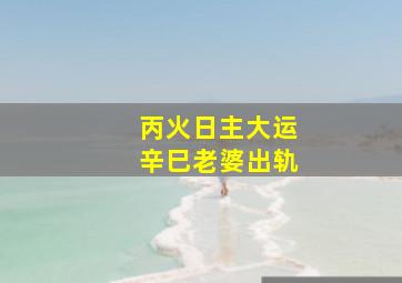 丙火日主大运辛巳老婆出轨