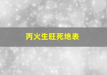 丙火生旺死绝表