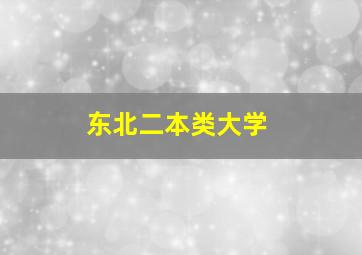 东北二本类大学