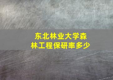 东北林业大学森林工程保研率多少