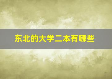 东北的大学二本有哪些